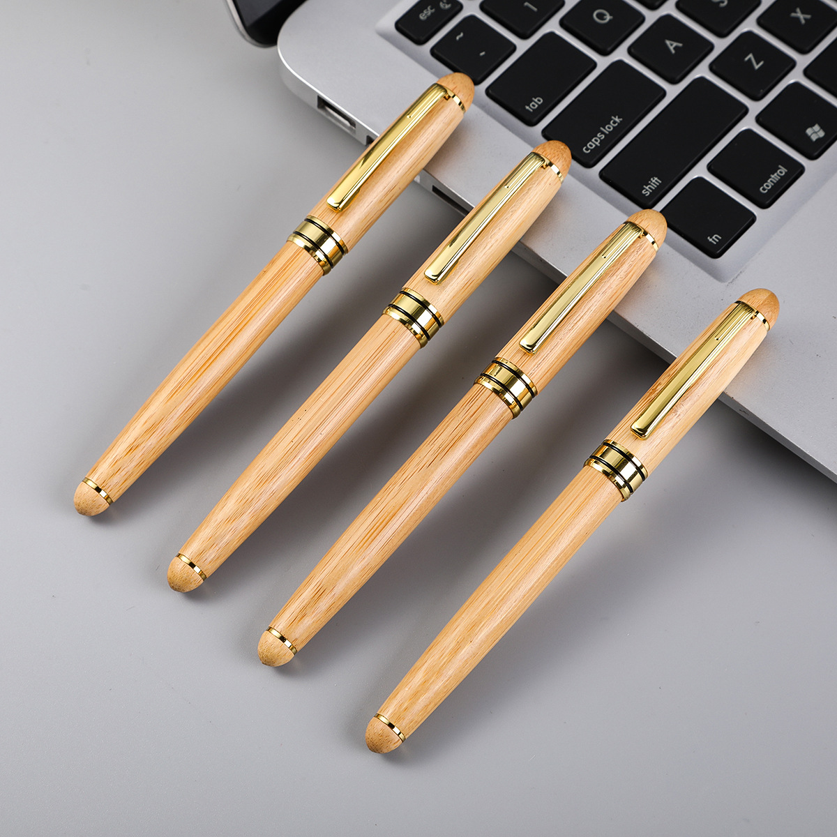Business gift bamboo ballpoint pen advertising signature pen can be engraved and sent retro business bamboo exhibition gift box set gift pen spot wholesale-1 - (3)