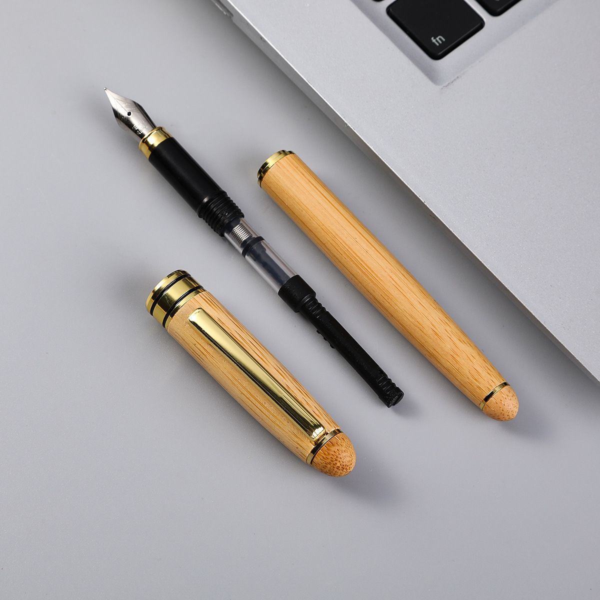 Business gift bamboo ballpoint pen advertising signature pen can be engraved and sent retro business bamboo exhibition gift box set gift pen spot wholesale-1 - (6)