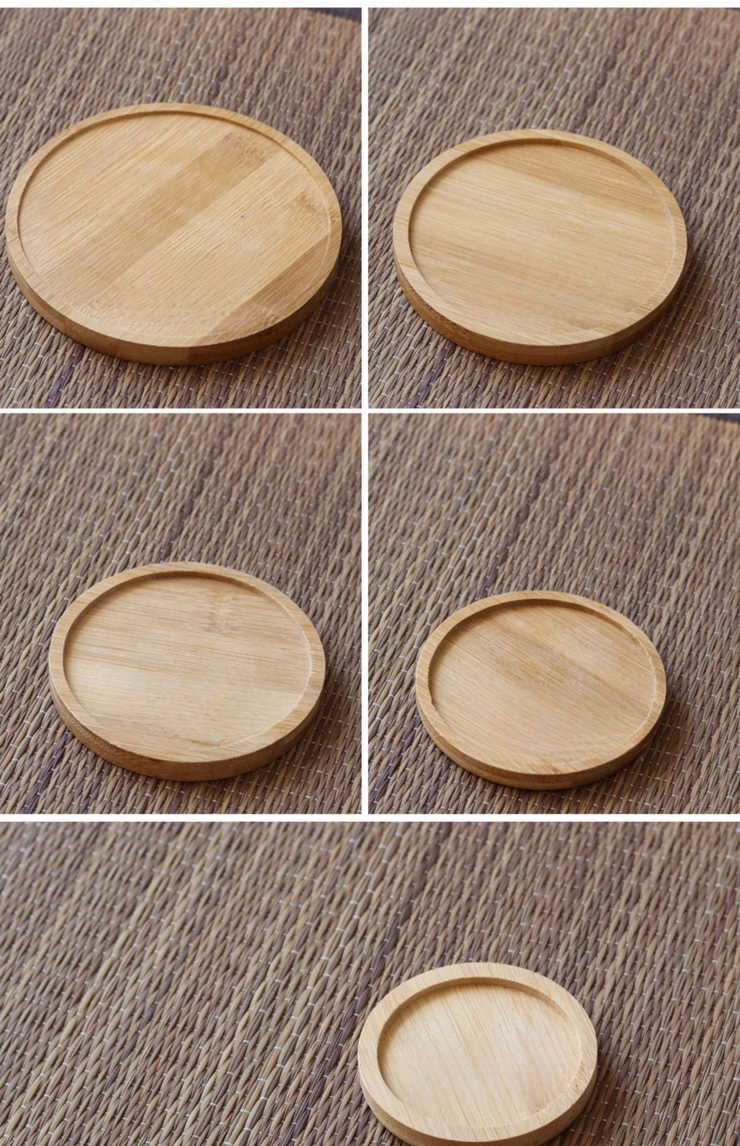 Cup Mat Bamboo Insulation Mat Wine Cup Coffee Cup Mat Bamboo Mat Tea Tray Office Light Luxury Tea Cup Mat Set (10)
