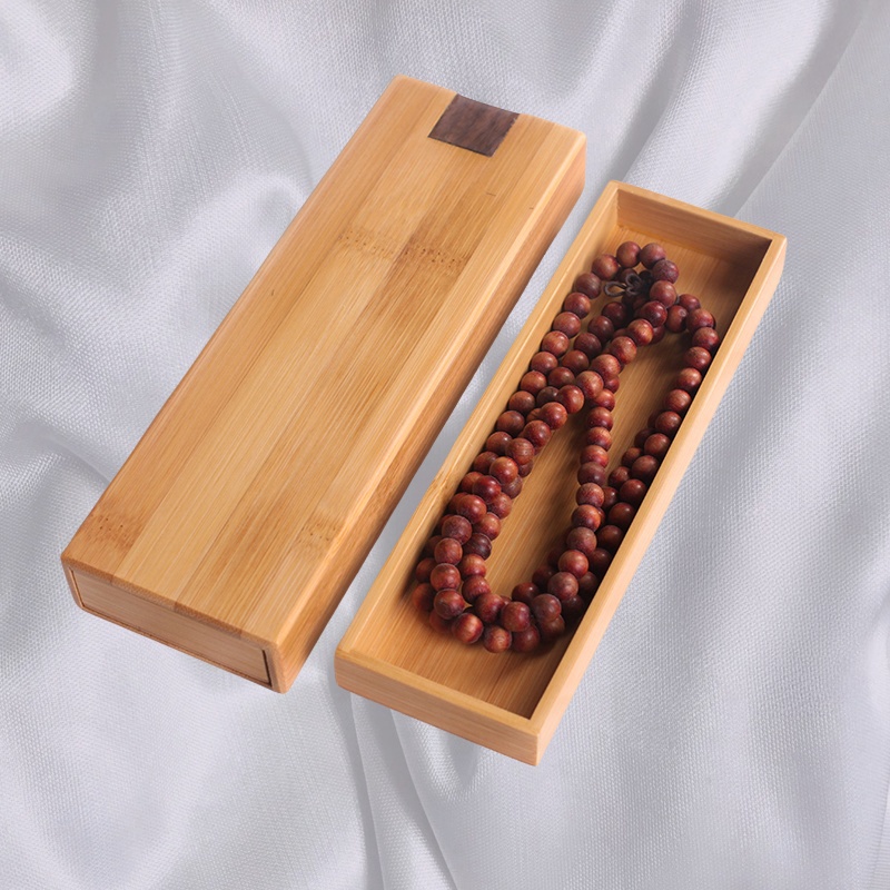 Drawer-style bamboo and wooden small mechanism box necklace gift box jewelry stationery pencil desktop storage box (6)
