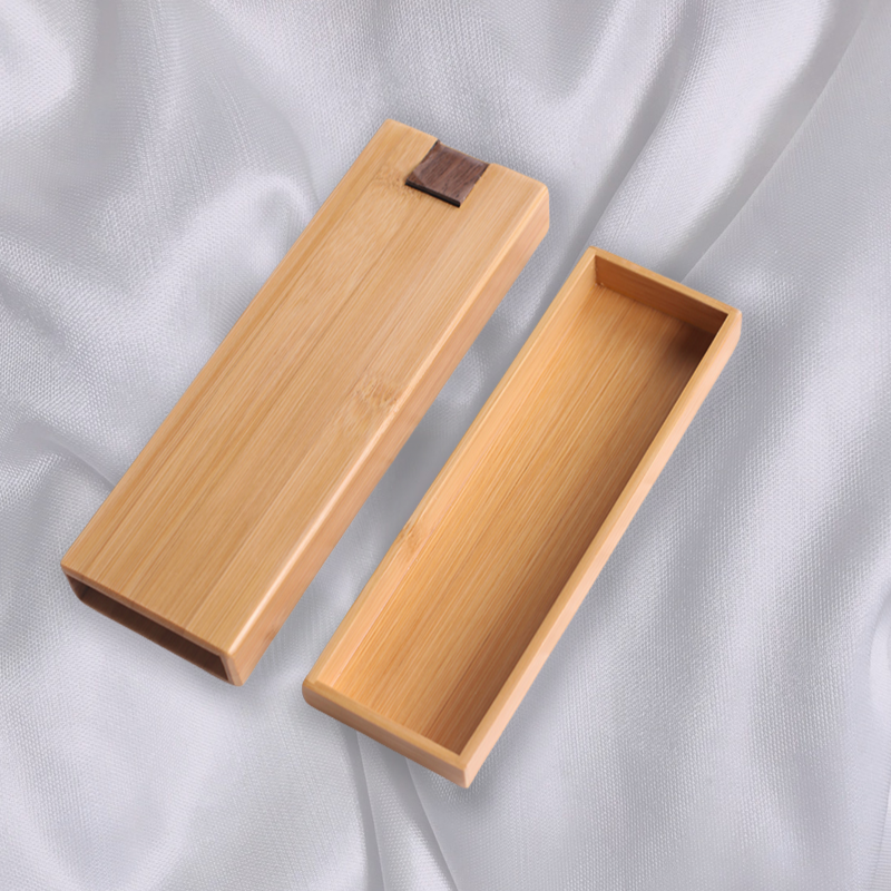 Drawer-style bamboo and wooden small mechanism box necklace gift box jewelry stationery pencil desktop storage box (6)