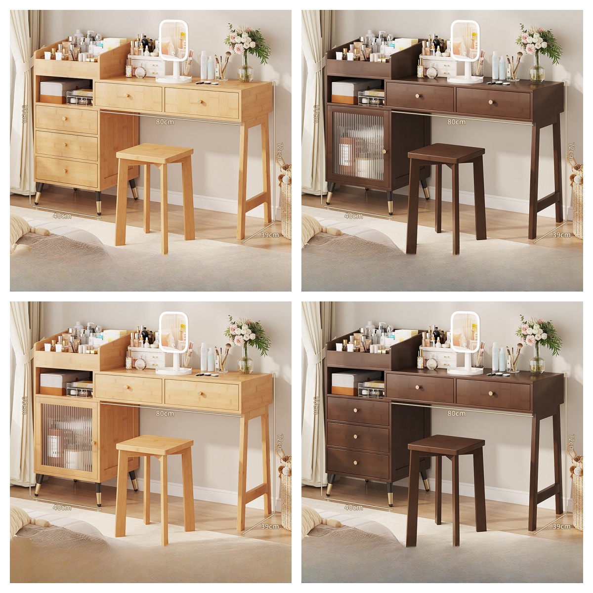 Dressing Table Storage Cabinet Bedroom Modern Simple Dressing Table Bed End Dressing Table Corner Desk Solid Wood Chest Of Drawers (11)