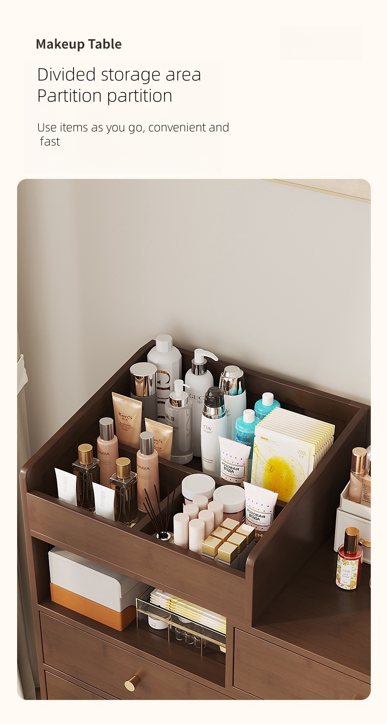 Dressing Table Storage Cabinet Bedroom Modern Simple Dressing Table Bed End Dressing Table Corner Desk Solid Wood Chest Of Drawers (16)
