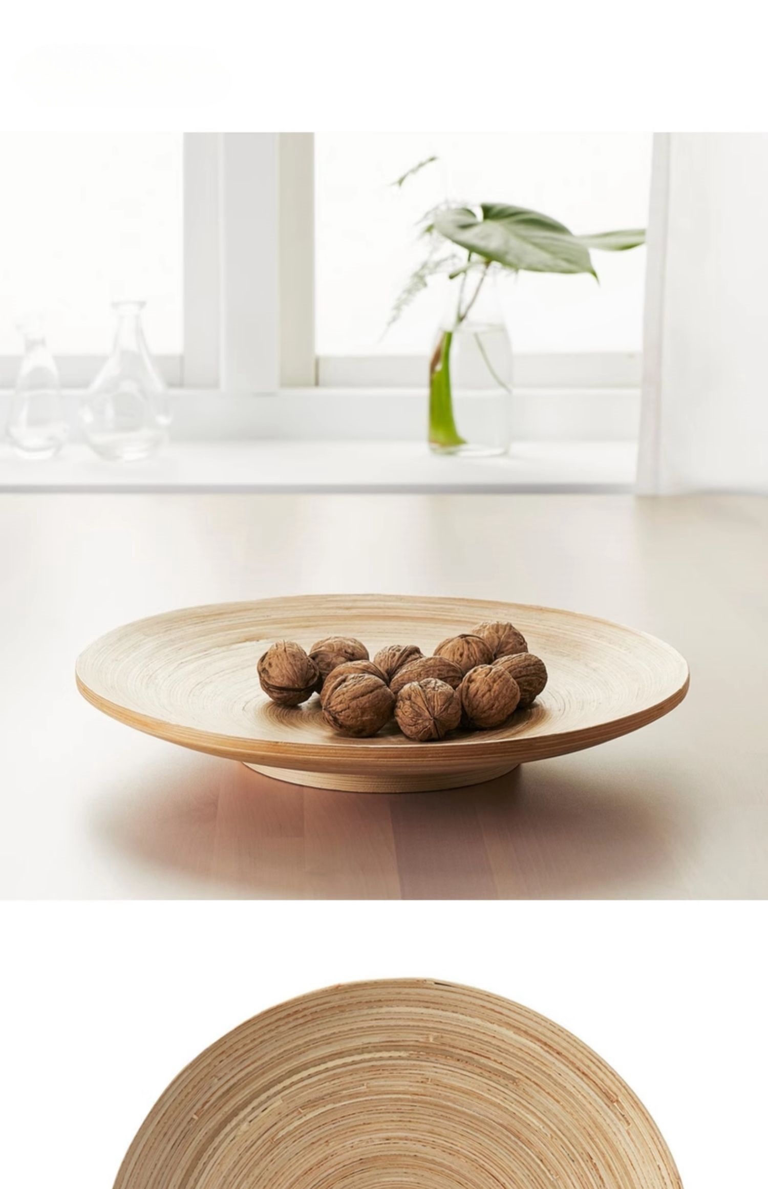 Kitchenware butterfly bowl handmade modern simple bamboo Nordic style butterfly basin bread fruit wood bowl-1 (2)