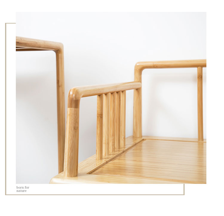 Long sofa single sofa long coffee table bamboo wood mortise and tenon Chinese style three-seat sofa bench long coffee table-1 (4)