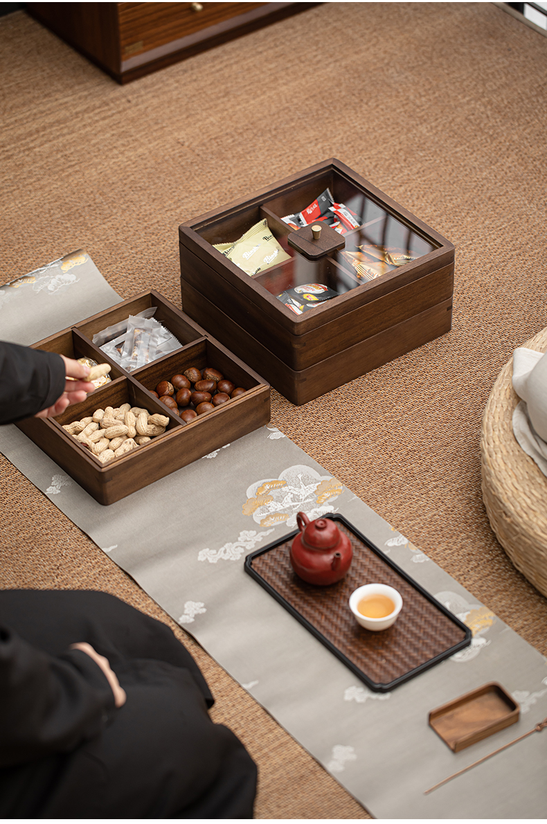Multi-Grid Cooking Box, Tea Tray, Afternoon Tea, Pastry, Snacks, Dessert Tray, Dried Fruit Multi-Grid Tray (14)