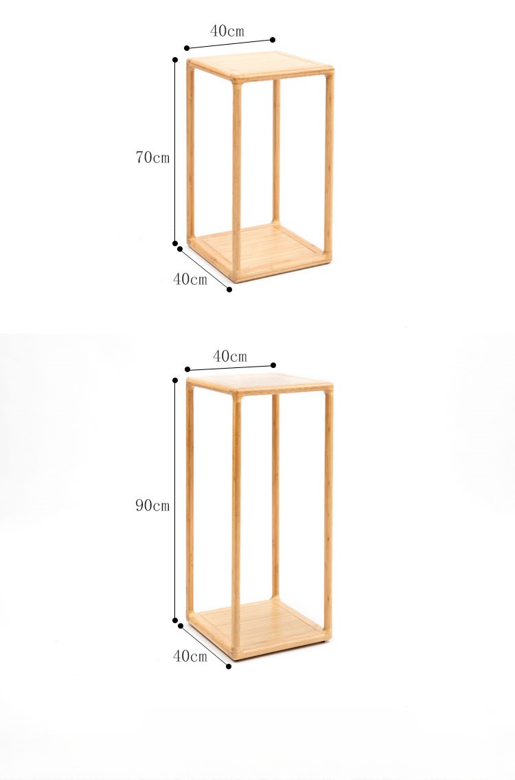 Suporte para flores Nanzhu em madeira de bambu, feito à mão, com encaixe de espiga e rabo de andorinha, cantos arredondados, estilo chinês, para chão, para uso interno em varanda, madeira maciça (10)