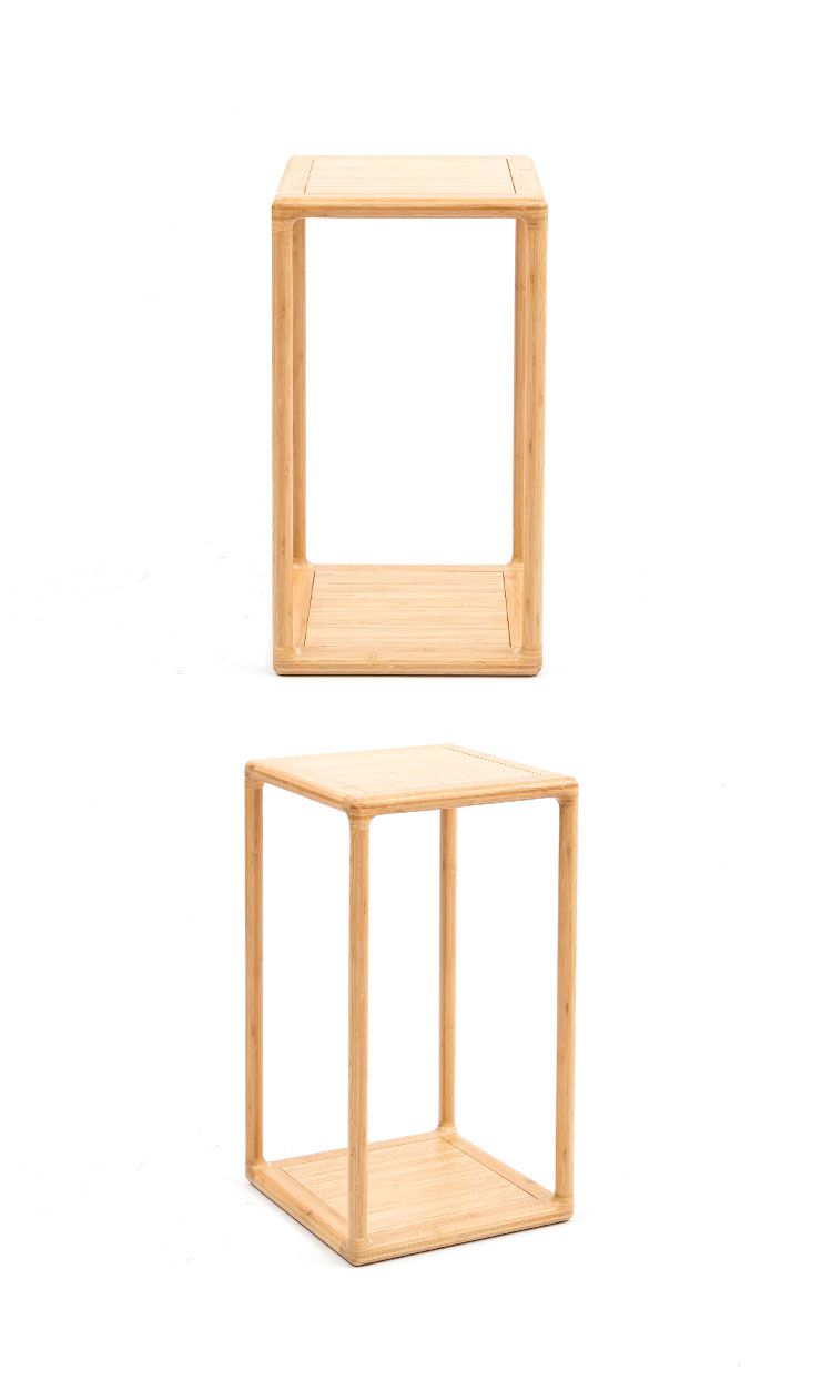 Suporte para flores Nanzhu de madeira de bambu, feito à mão, com encaixe de espiga e rabo de andorinha, cantos arredondados, estilo chinês, para chão, varanda interna, madeira maciça fl (3)