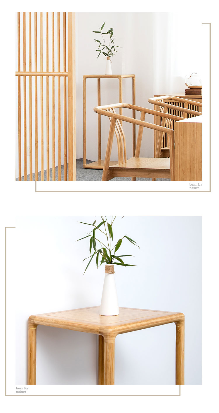 Suporte para flores Nanzhu de madeira de bambu, feito à mão, com encaixe de espiga e rabo de andorinha, cantos arredondados, estilo chinês, para chão, varanda interna, madeira maciça (6)