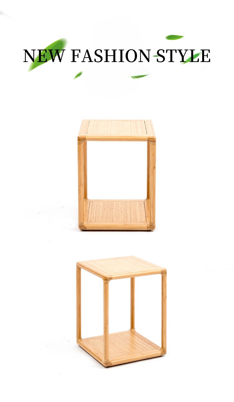 Suporte para flores Nanzhu, feito à mão em madeira de bambu com encaixe de espiga e rabo de andorinha, cantos arredondados, estilo chinês, para uso interno em varandas. Madeira maciça.