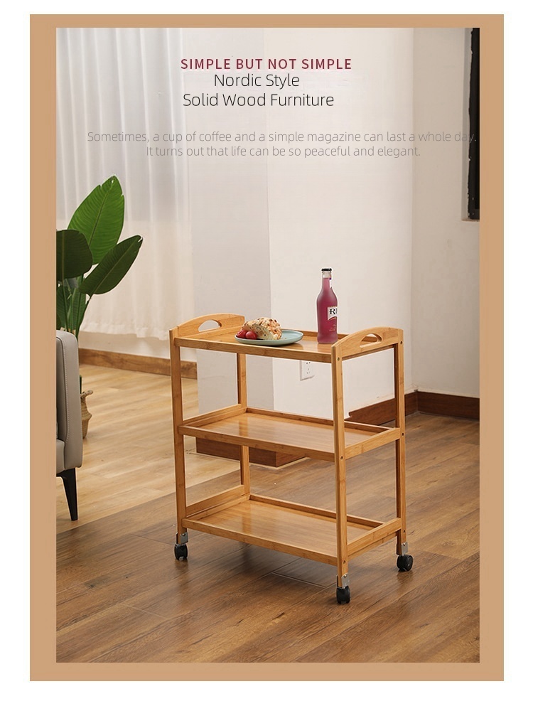 Nanzhu Mobile Dining Car Hot Pot Beauty Salon Kitchen Hotel Cart New Chinese Style Corner Cabinet Side Cabinet Table Tea Table (6)