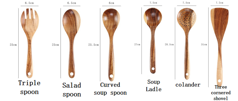Natural Solid Wood Non Stick Pan Special Frying Pan Shovel Wooden Shovel Wooden Spoon Soup Spoon Wooden Cooking Utensils (6)