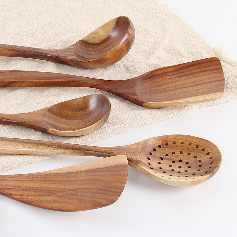 Natural Solid Wood Non Stick Pan Special Frying Pan Shovel Wooden Shovel Wooden Spoon Soup Spoon Wooden Cooking Utensils (7)