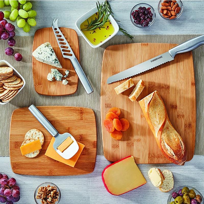 Reversible Bamboo Cutting and Charcuterie Board Bamboo Cutting Board Kitchen Multipurpose Bamboo Chopping Board Cutting Board Fruit Board  (4)