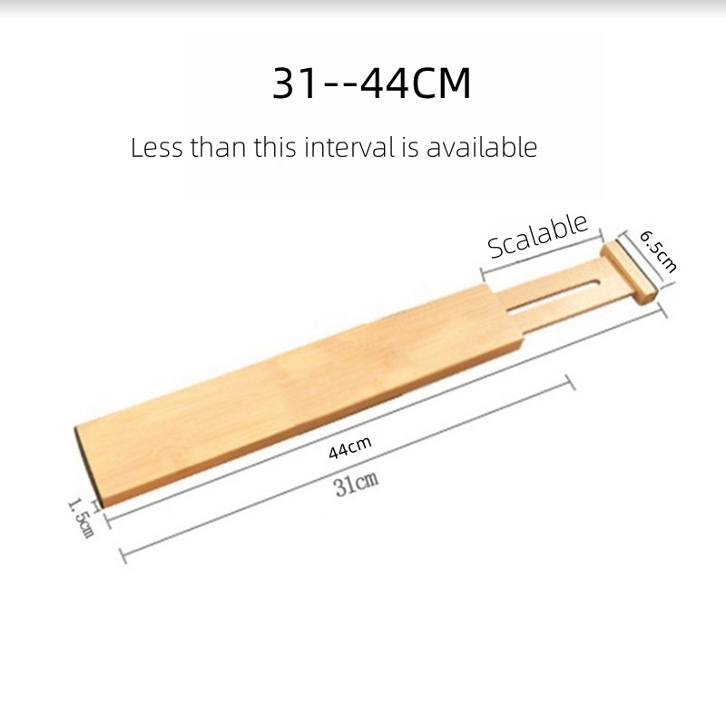 Solid Wood Drawer Retractable Partitions Household Kitchen Bamboo Dividers Furniture Storage And Organization Partitions Wholesale (15)
