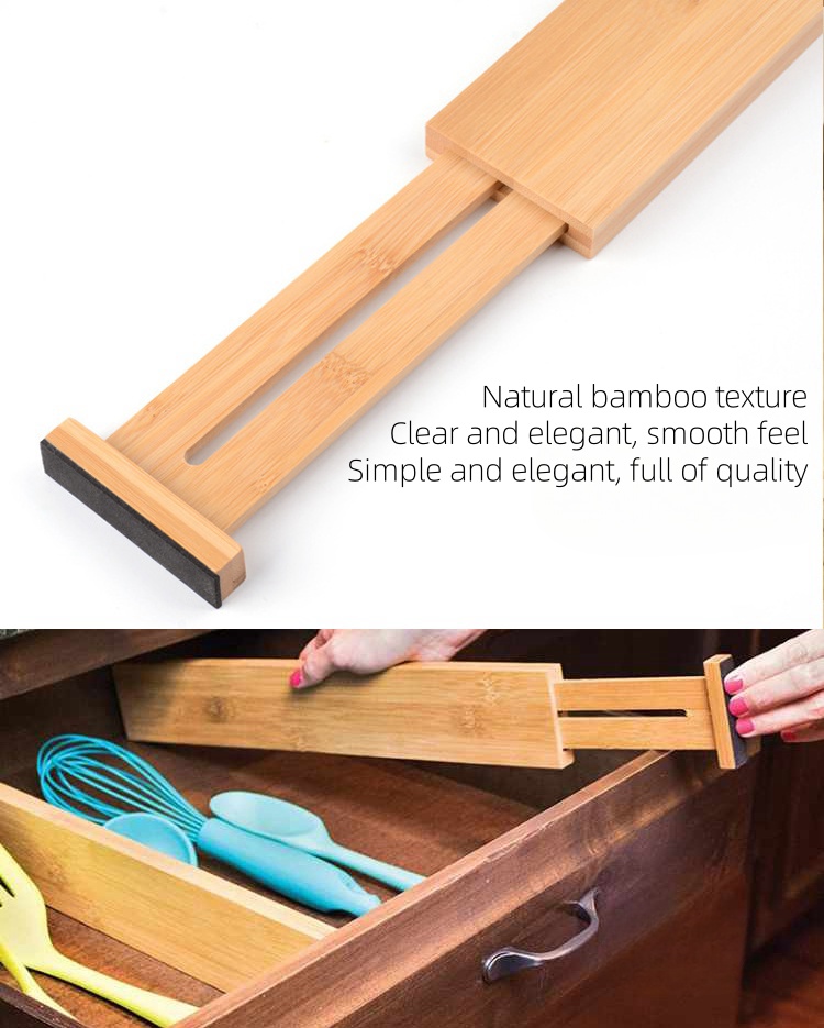 Solid Wood Drawer Retractable Partitions Household Kitchen Bamboo Dividers Furniture Storage And Organization Partitions Wholesale (19)