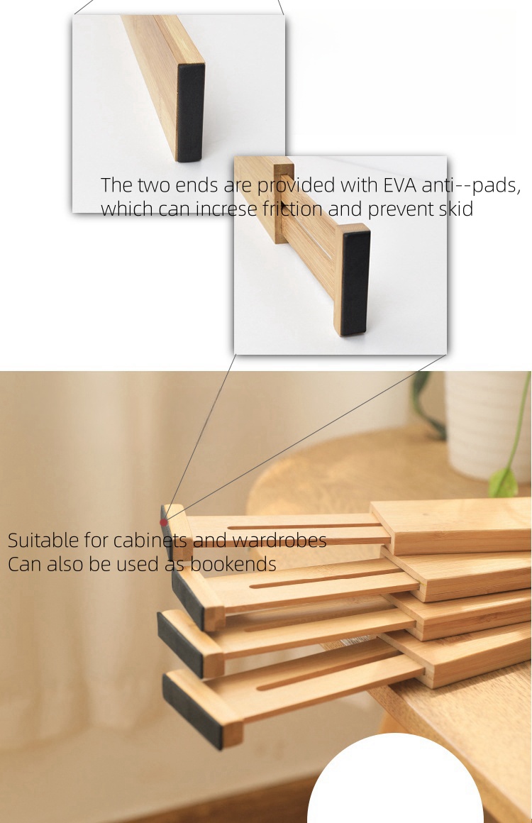 Solid Wood Drawer Retractable Partitions Household Kitchen Bamboo Dividers Furniture Storage And Organization Partitions Wholesale (22)