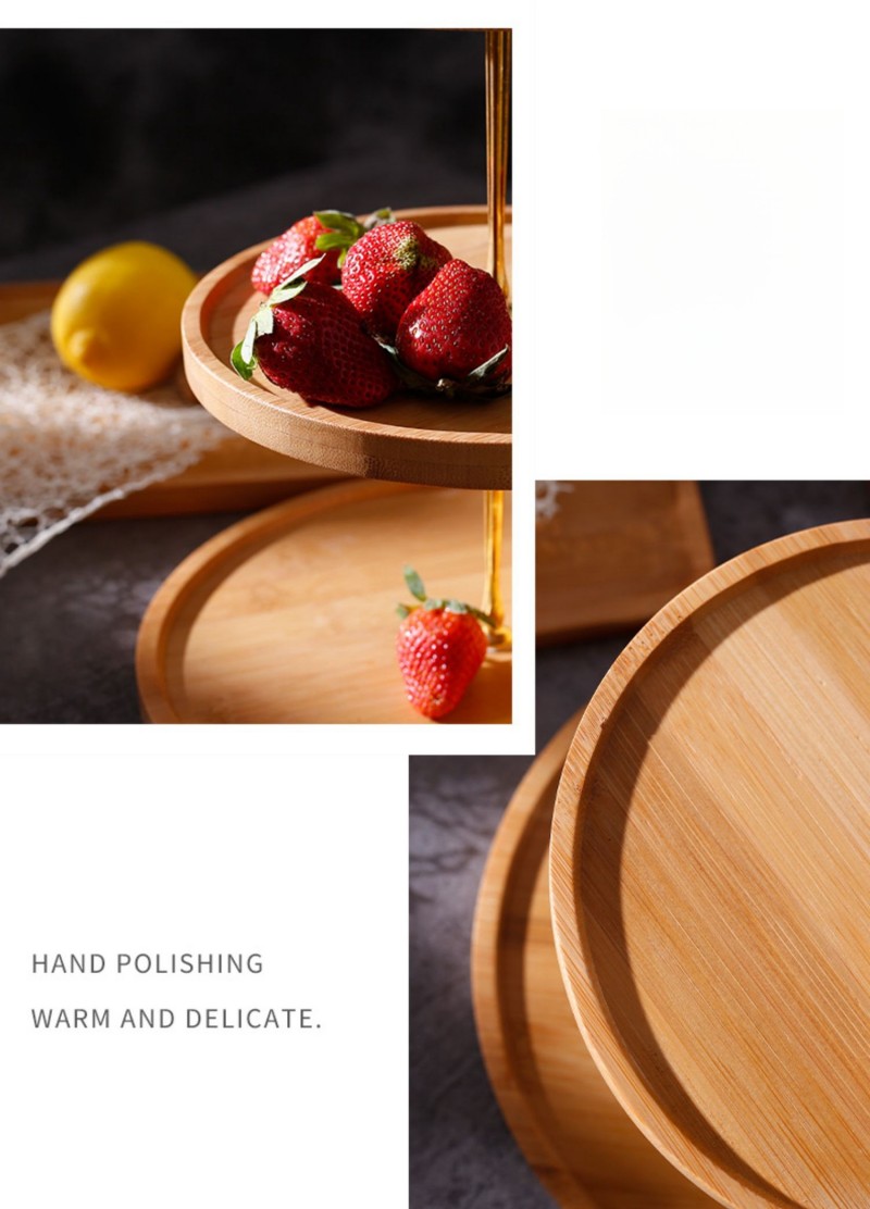 Solid Wood Fruit Plate Household Double-Layer Cake Stand Snack Stand Dessert Table Commercial Display Stand (17)