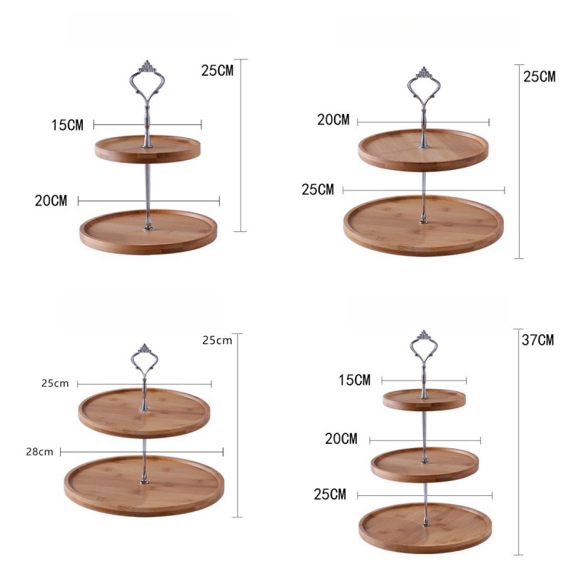 Solid Wood Fruit Plate Household Double-Layer Cake Stand Snack Stand Dessert Table Commercial Display Stand (8)