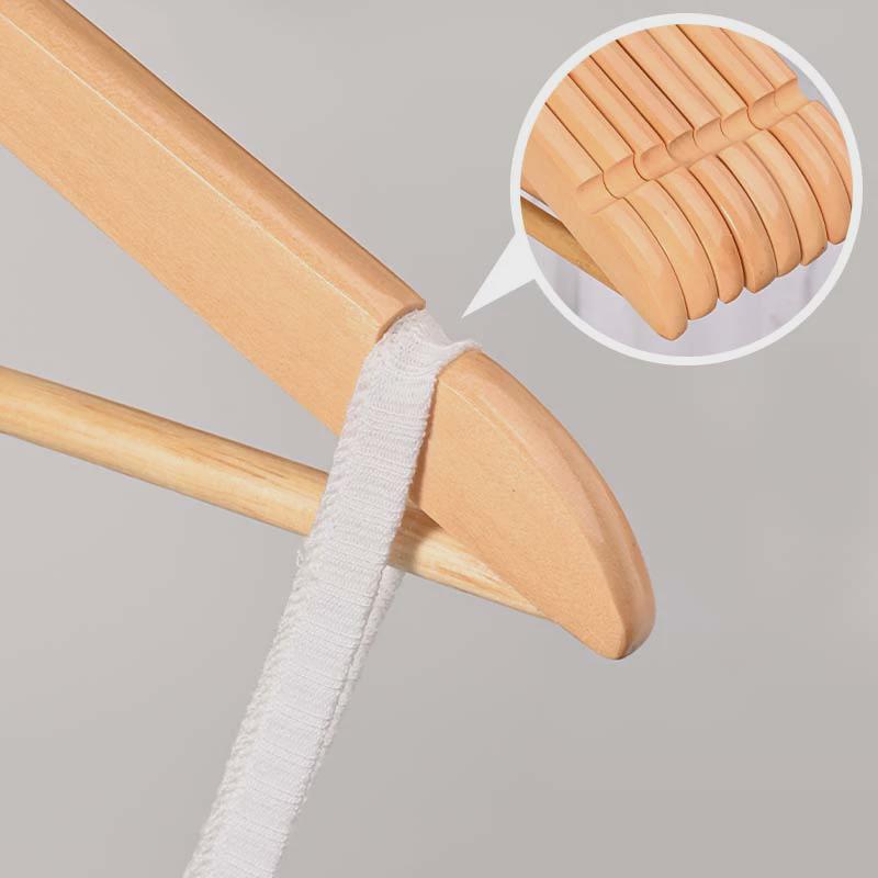 Solid Wood Hanger Anti slip Wooden Adult Hanger Dormitory Household Wooden Hanger Clothes Hanger with Rod Clothing Support Customization (9)