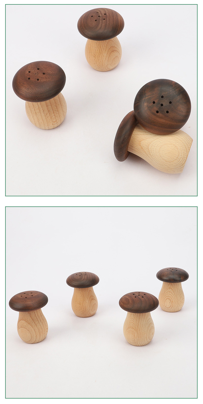 Solid Wood Mushroom Toothpick Jar Black Walnut Wood Practical Cute Toothpick Holder Beech Wood Hotel Log Toothpick Box Create High-End Toothpick Bucket (10)