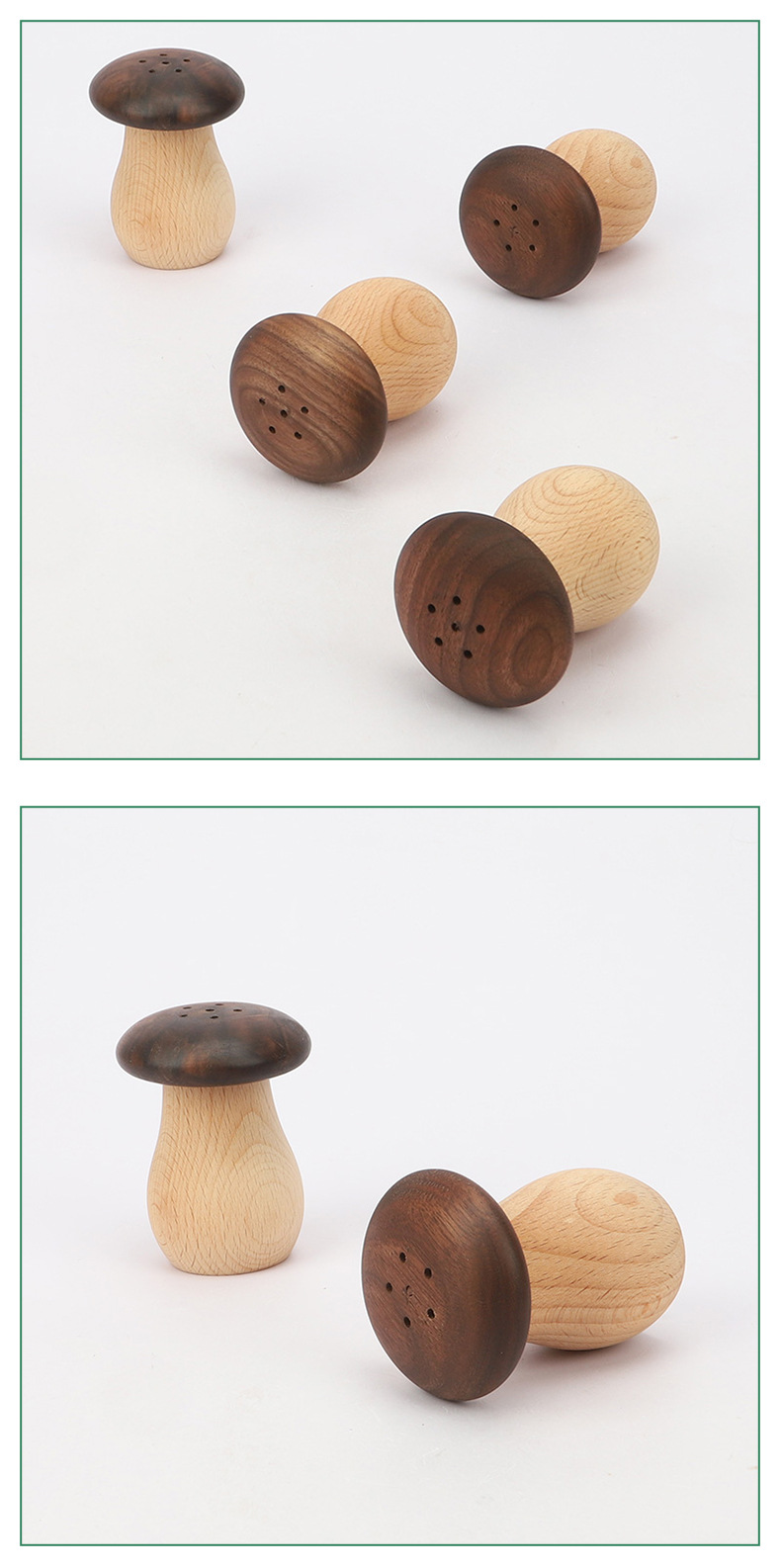 Solid Wood Mushroom Toothpick Jar Black Walnut Wood Practical Cute Toothpick Holder Beech Wood Hotel Log Toothpick Box Create High-End Toothpick Bucket (12)