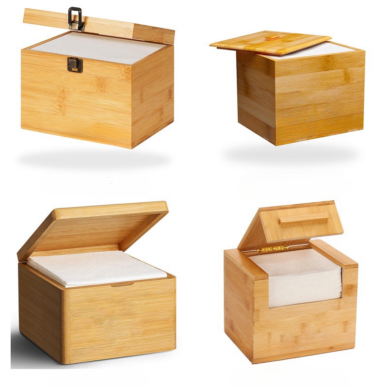 Waterproof Bamboo Organizer Rustic Wood Bamboo Storage Box for Towel Facial Tissue Storage Box Cosmetics Locker (7)