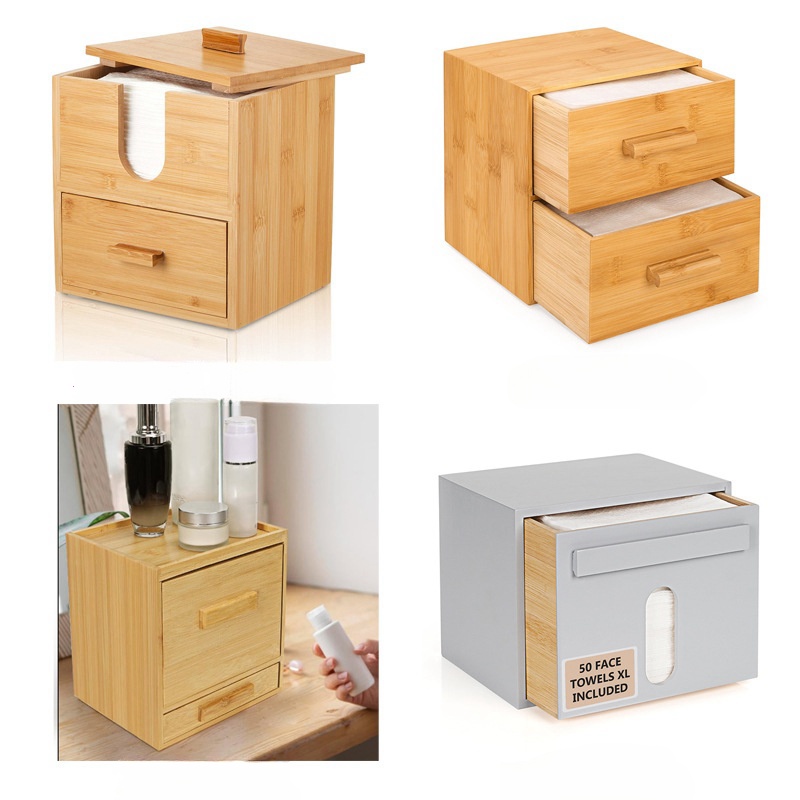 Waterproof Bamboo Organizer Rustic Wood Bamboo Storage Box for Towel Facial Tissue Storage Box Cosmetics Locker (8)