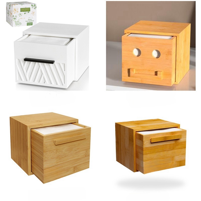 Waterproof Bamboo Organizer Rustic Wood Bamboo Storage Box for Towel Facial Tissue Storage Box Cosmetics Locker (9)