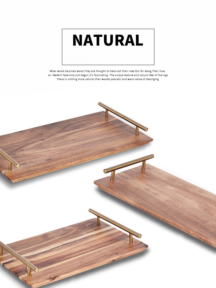 Acacia Wood Tray-Restaurant Tabletop Tray-Tea Tray-Fruit Tray (8)