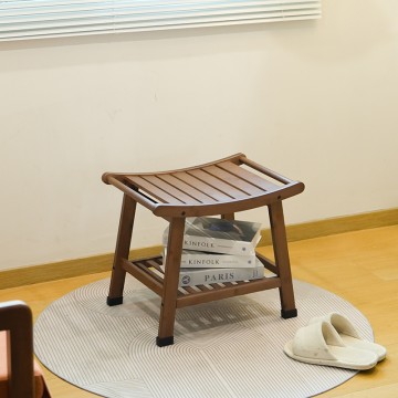 Bamboo Bathroom Thick Shower Stool, Shoe Changing Stool