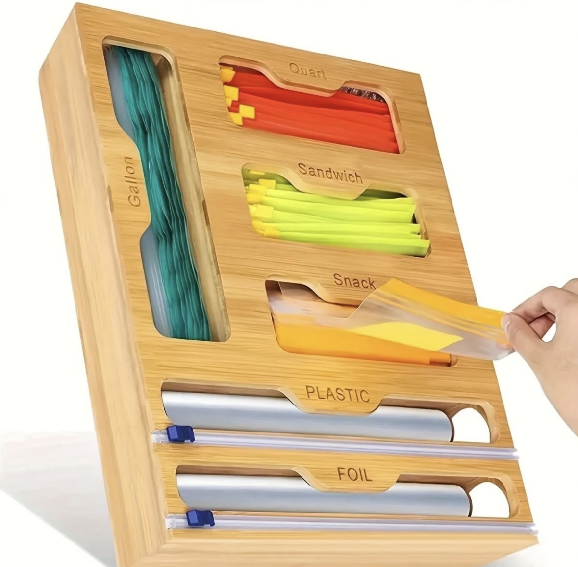 Bamboo Fresh-Keeping Bag Storage Box-Garbage Bag Storage Box (5)