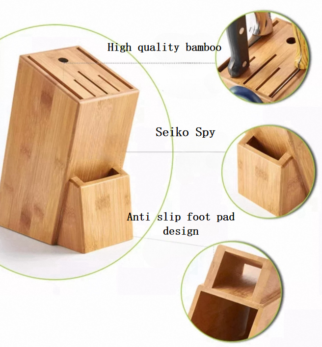 Bamboo Knife Holder Knife Block-Knife Storage Rack (5)