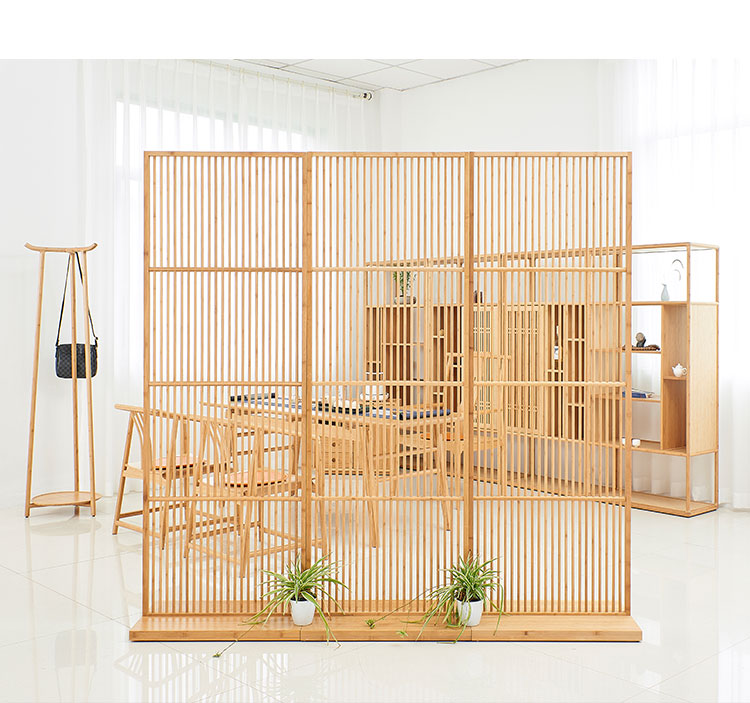 Bamboo Porch Screen Japanese Style Porch Partition With Base (16)