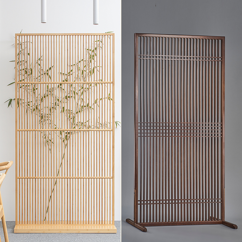 Bamboo Porch Screen Japanese Style Porch Partition With Base (18)