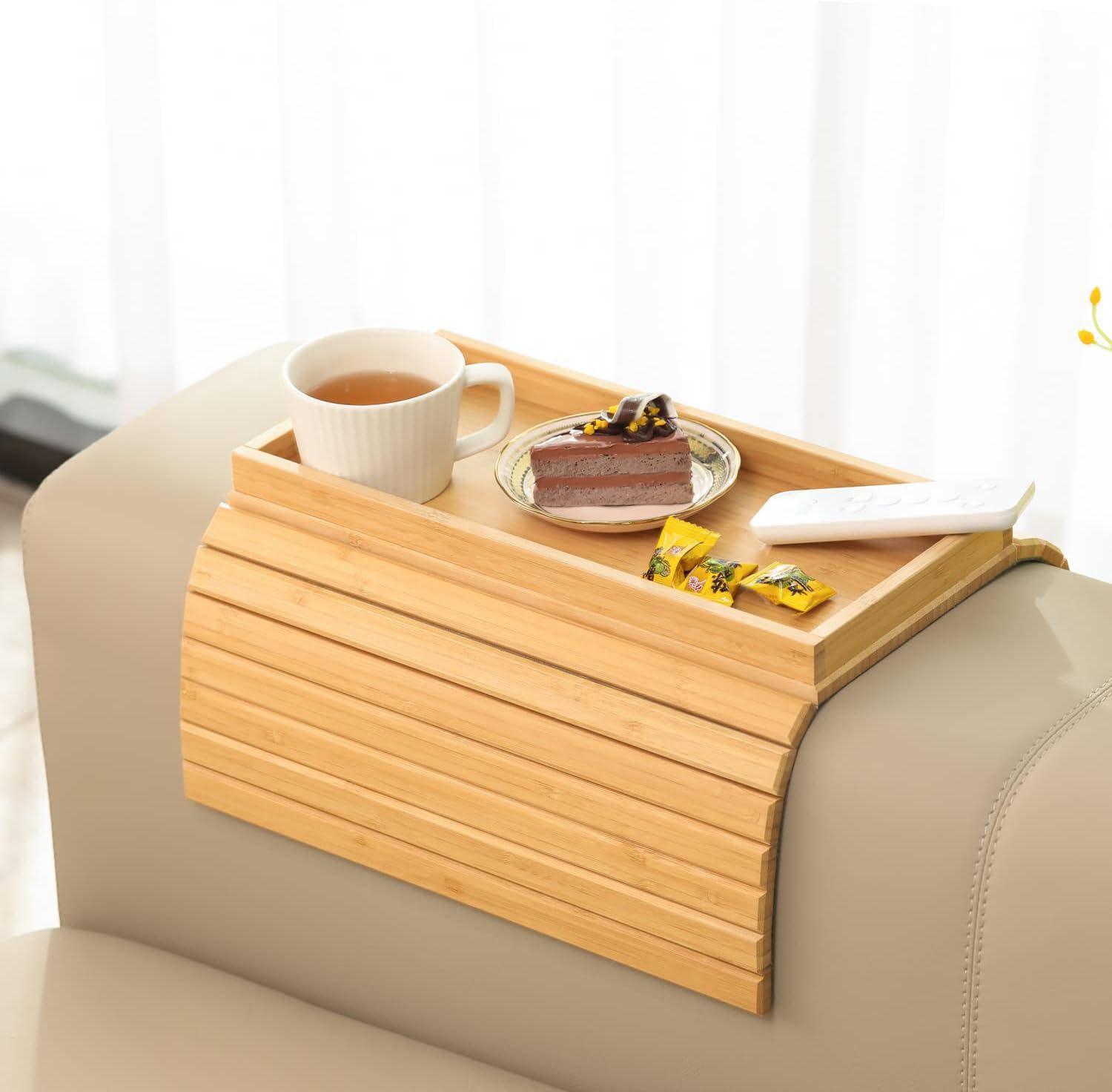 Bamboo Sofa Tray-Foldable Storage Tray On The Side Of The Sofa (11)