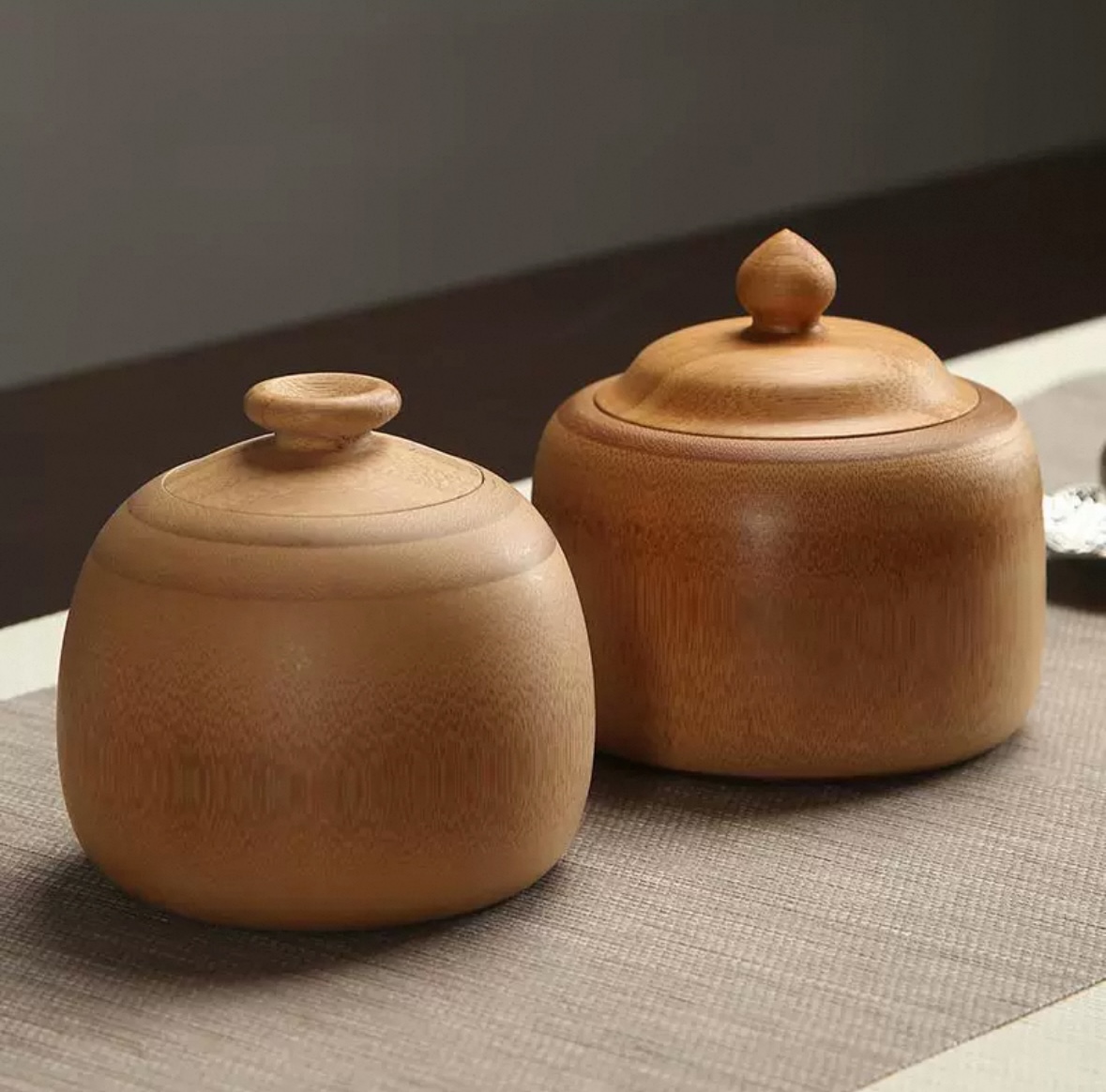 Tea Can Bamboo Tube Sealed Can Bamboo Barrel Kung Fu Tea Set (5)