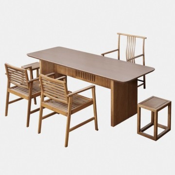 Bamboo Tea Table Reception Desk Reception Office Tea Making Table Chairs