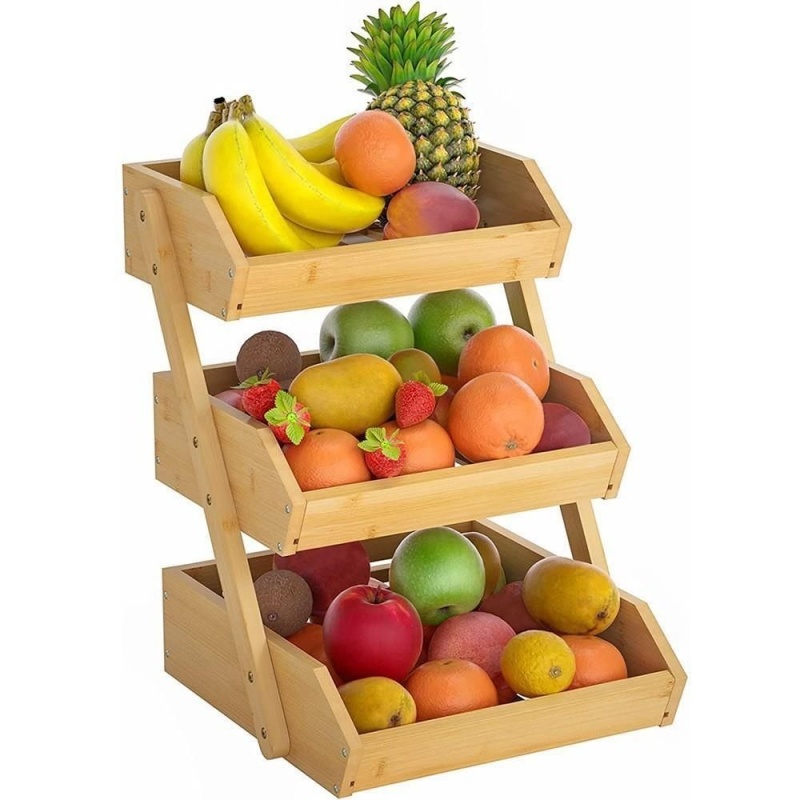 Wooden multifunctional rack storage rack-multi-layer storage basket