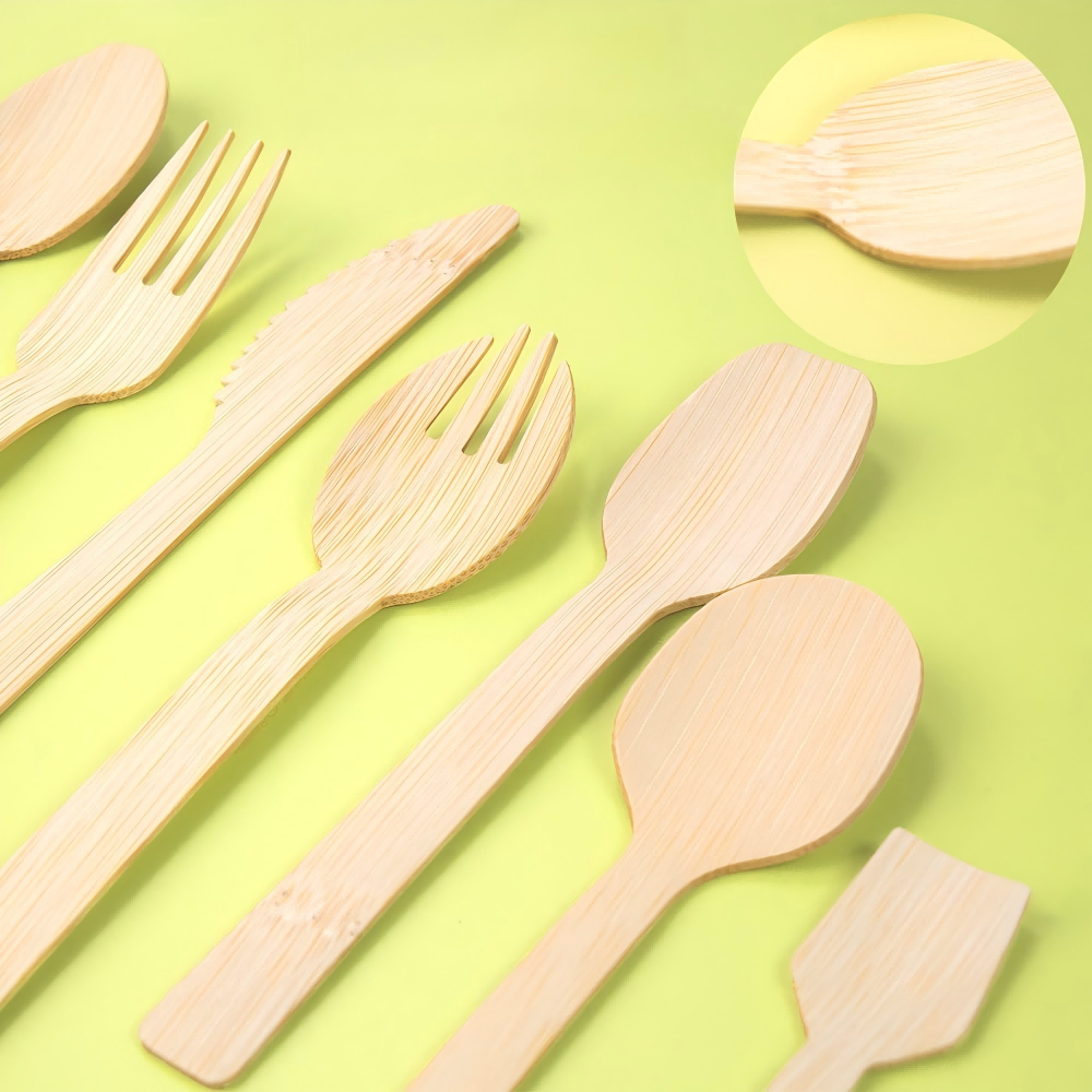 Disposable wooden spoon wooden knife and fork spoon ice cream fork spoon western knife and fork dessert fork spoon independent packaging disposable bamboo spoon environmentally friendly biodegradable 1)