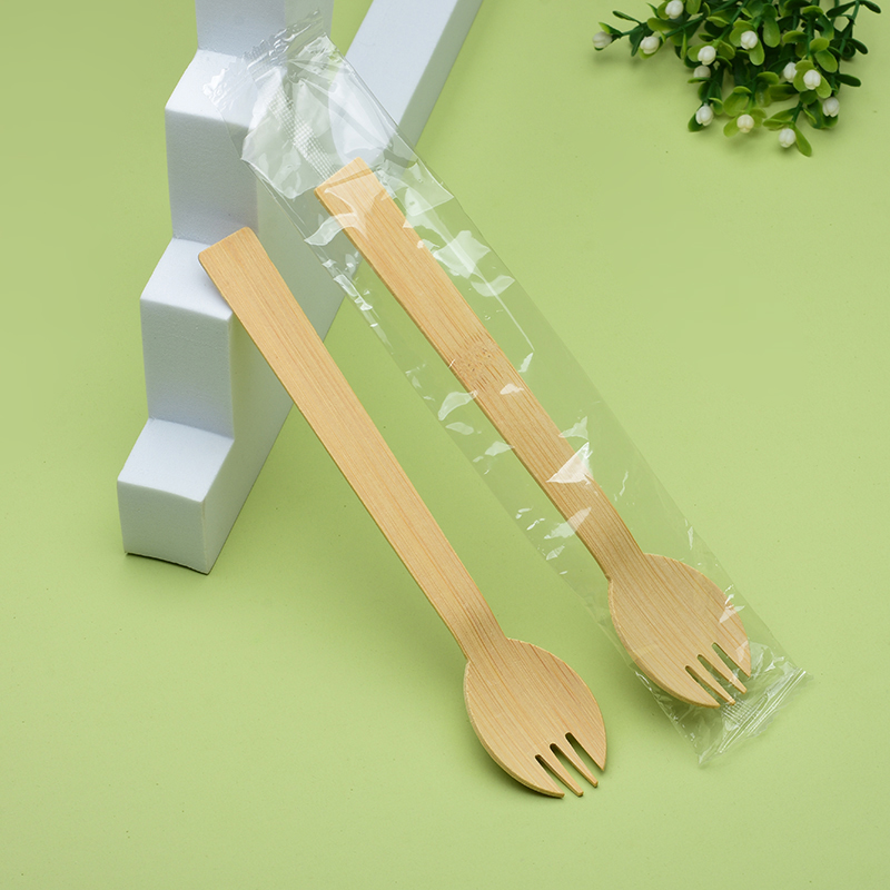 Disposable wooden spoon wooden knife and fork spoon ice cream fork spoon western knife and fork dessert fork spoon independent packaging disposable bamboo spoon environmentally friendly biodegradable (2)