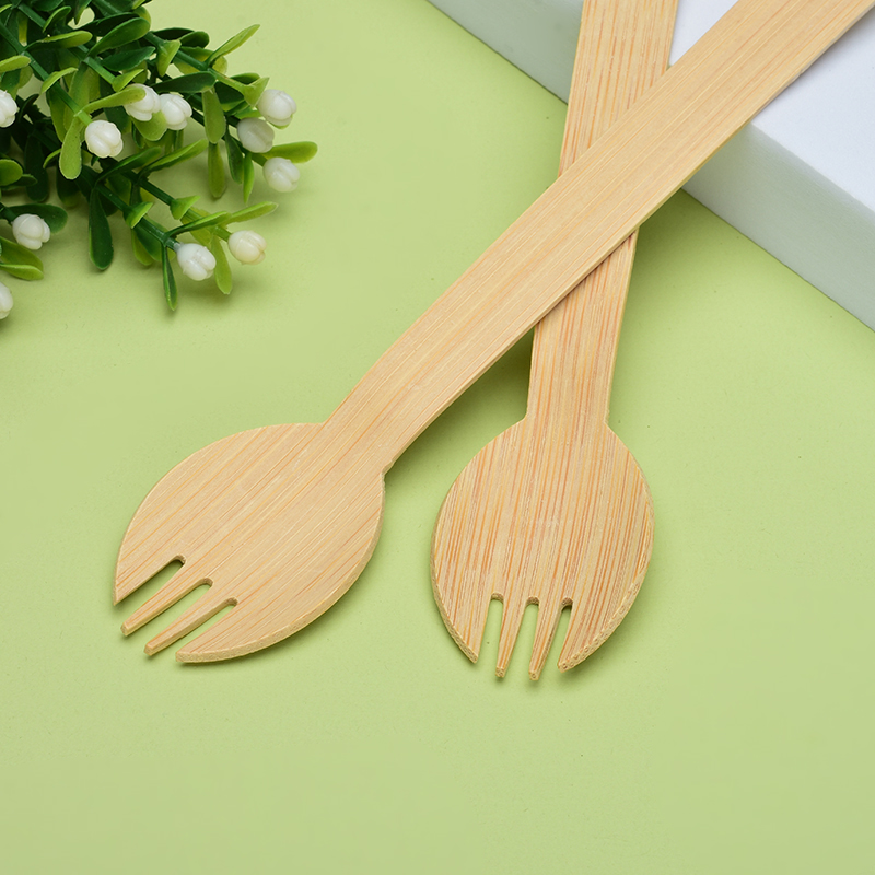 Disposable wooden spoon wooden knife and fork spoon ice cream fork spoon western knife and fork dessert fork spoon independent packaging disposable bamboo spoon environmentally friendly biodegradable (5)