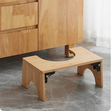Bamboo Folding Toilet Stool Footstool - Toilet Footstool