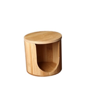 Multifunctional And Convenient Bamboo Cotton Pad Storage Box