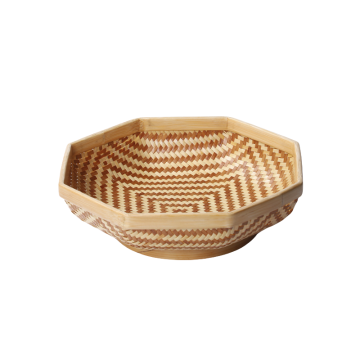 Bamboo Round Basket Dessert Tray Candy Snack Fruit Basket Round Tray Mini Handmade
