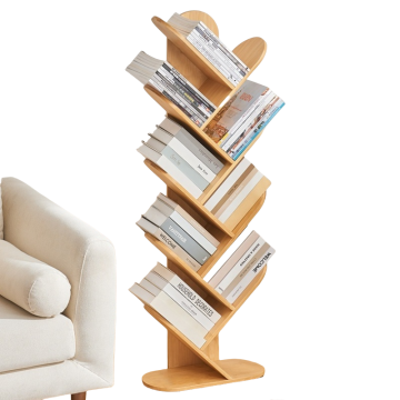 Simple bamboo tree-shaped bookshelf-floor-standing wall shelf