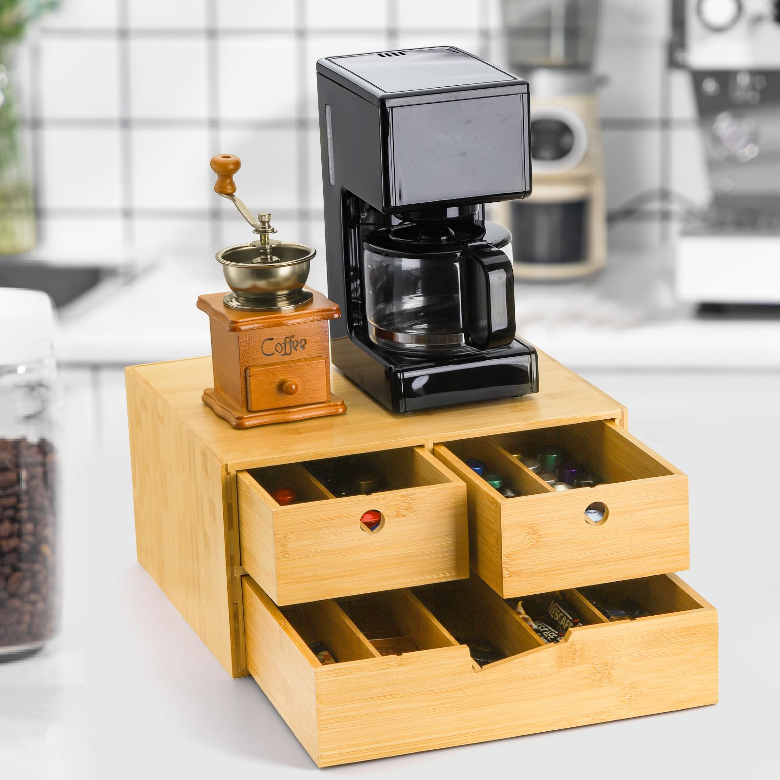Coffee Bar Organizer Elevates Kitchen and Office Spaces with Smart Bamboo Design
