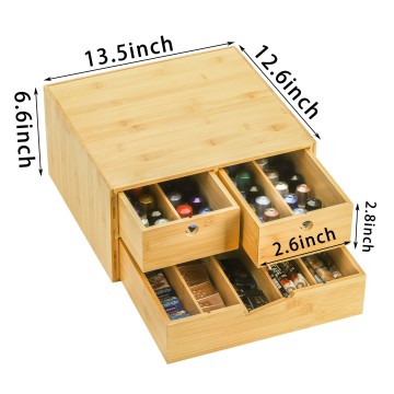 Bamboo multifunctional simple storage box-1