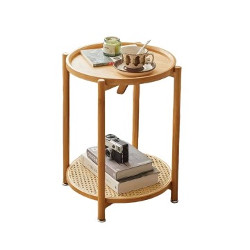 Rattan bamboo living room bedroom modern simple sofa side table coffee table rack