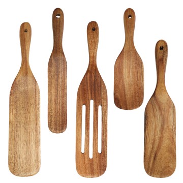 Cooking Spatula 5-Piece Set Pizza Snack Salad Mixing Cooking Spatula Teak Spatula Spoon Set